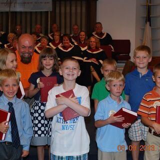 First graders with their new Bibles