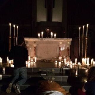 Christ the King Life Teen candlelight prayer meeting 2014