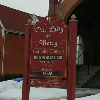 Our Lady of Mercy Church sign