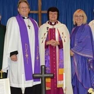 Rev. Ken Bice, Rev. John Eversley (Etobicoke), Archbishop Dorian Baxter (Newmarket), Rev. Judy Kofsky and Rev. Sheldon Kofsky