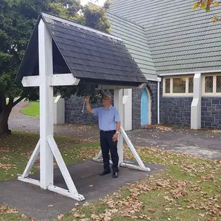 Bell outside St Thomas church