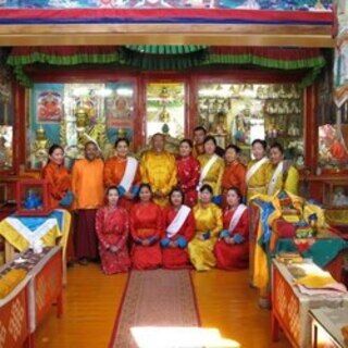 Zasep RInpoche with the nuns from Tugs Bayasgalant, one of the few female practitioner communities in Mongolia today