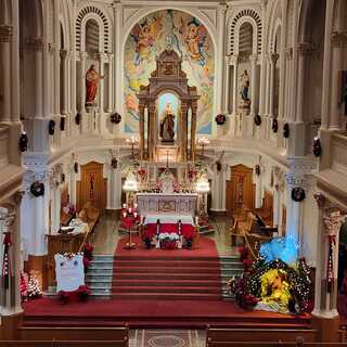 The altar at Christmas