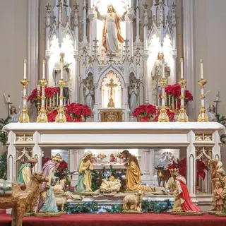 The altar at Christmas