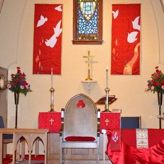 The alter decorated for the Canon Cathy ordination