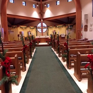 Decorating the sanctuary for Christmas