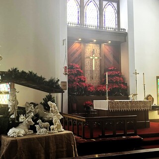 The altar at Christmas