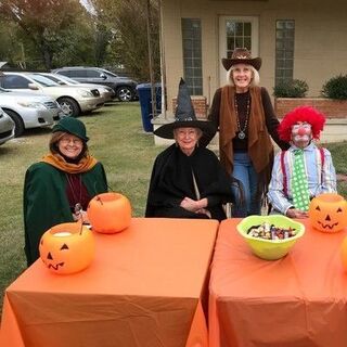 Halloween - handing out Candy to kids in the community