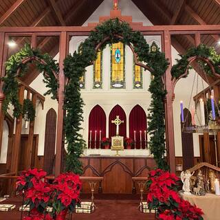 The sanctuary at Christmas