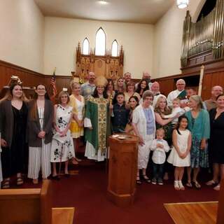 Celebrating the Rite of Holy Baptism and Confirmations, with our Bishop of the Diocese of No. CA, Bishop Megan Traquair