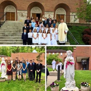 Hail Holy Queen-May Crowning Monsignor Paul and grades 2 and 8