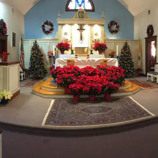 The altar at Christmas