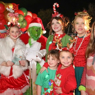 Our Grinch float at Falkville Christmas parade 2024