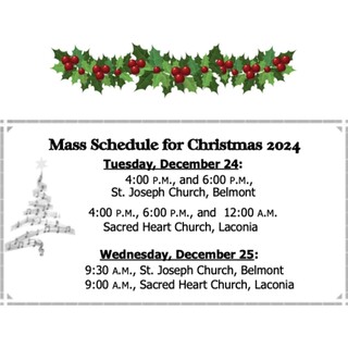 Mass Schedule for Christmas 2024