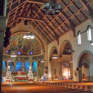 Our Lady Queen of Apostles Church decorated for Christmas