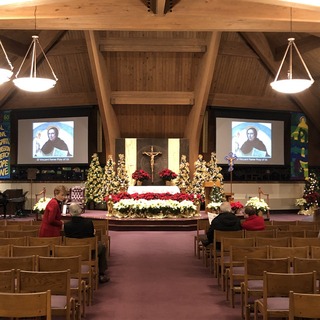 The sanctuary at Christmas