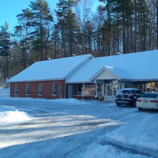 Exterior of the church in winter