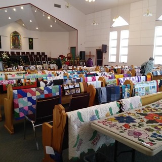 Winsloe United Church Quilt and Needle and Paintings