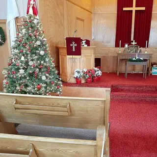 The sanctuary at Christmas