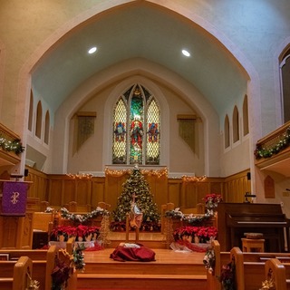 The sanctuary at Christmas