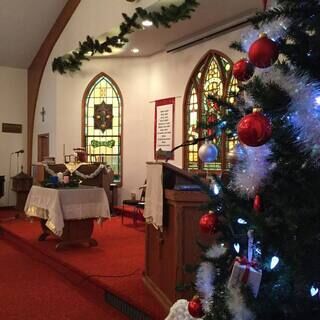 The sanctuary at Christmas