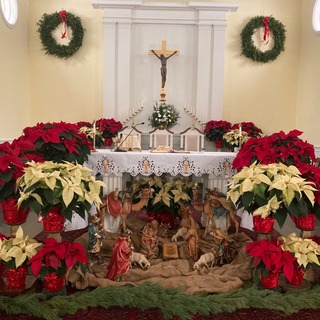 The altar at Christmas