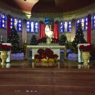 The altar at Christmas