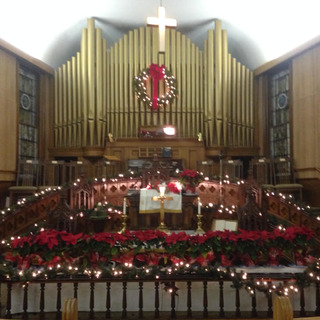 The sanctuary at Christmas