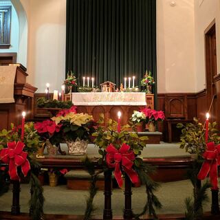 The altar at Christmas