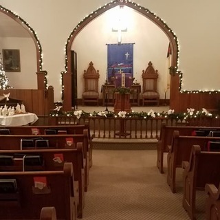 The sanctuary at Christmas