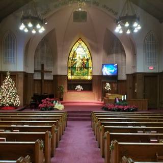 The sanctuary at Christmas