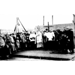 The laying of the foundation stone of the church - 2nd April 1925 by Bishop Henry Gray Graham