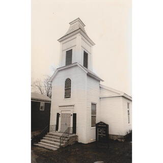 Presbyterian Church as it stood on  what is now the corner of  Law Dr. and Route 298.