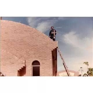 Cross on roof