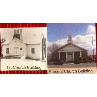 First Church building and present Church building