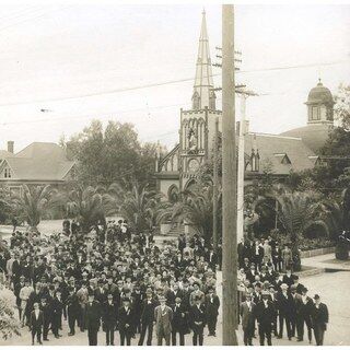 Knights of Columbus in front of SHeart Church 1910