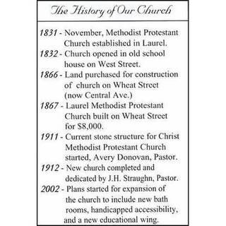 Christ UMC Laurel history 1831 - 2002