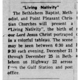 The first mention of the Bethlehem Living Nativity in the Henry County Local on December 15th, 1960 - photo courtesy of Bethlehem Living Nativity